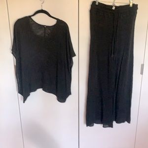 Free people pant sets-black & ivory